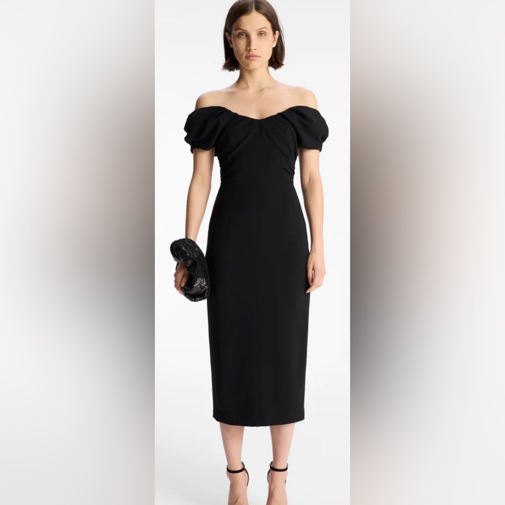 A.L.C. Elegant Black Evening Dress Nora Midi Dress